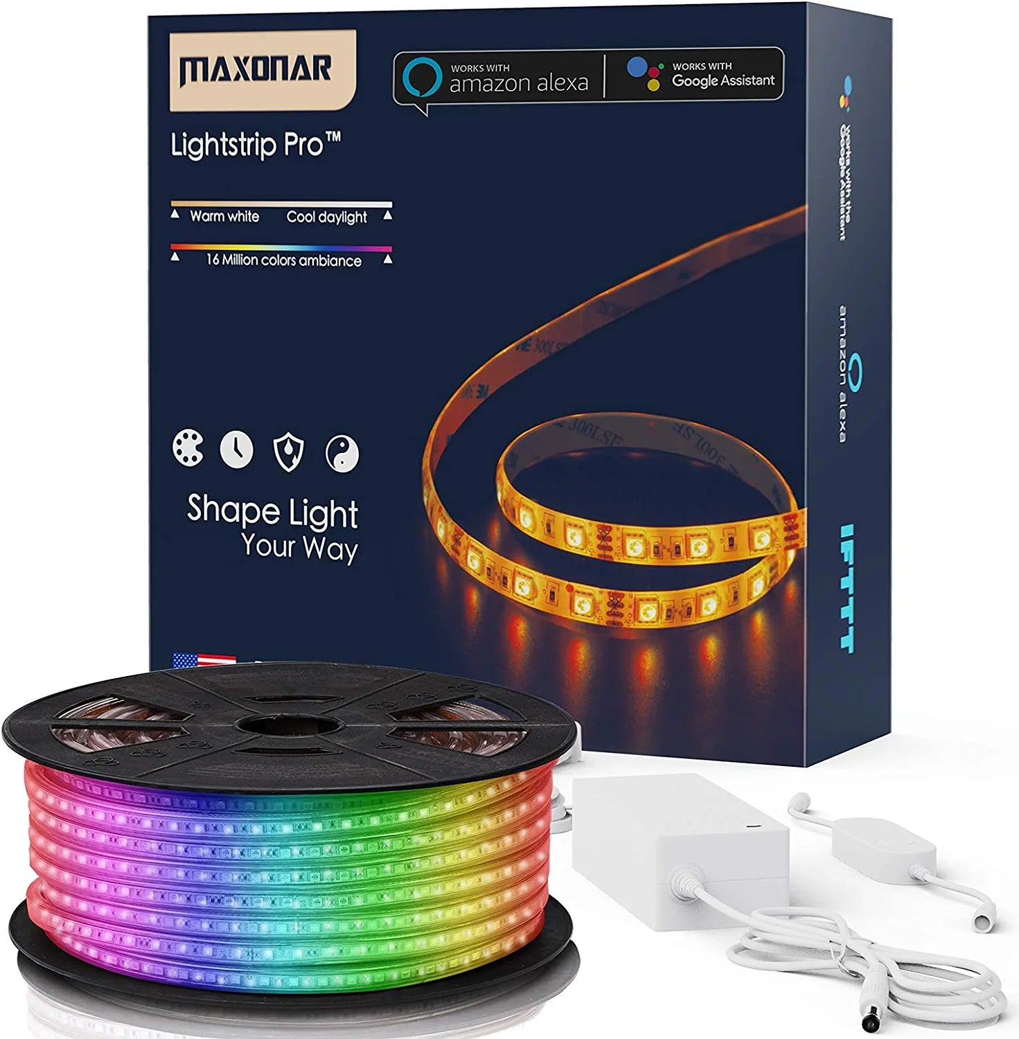 leninismen Mange farlige situationer Serrated Maxonar LED Strip Lights Works with Alexa (32.8Ft / 10M) , Waterproof –  Maxonar Official
